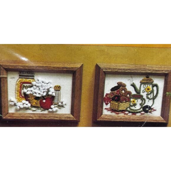 New Creative Circle Vintage Embroidery Kit - 210 Popcorn & Donuts MCM Collector - Picture 2 of 8